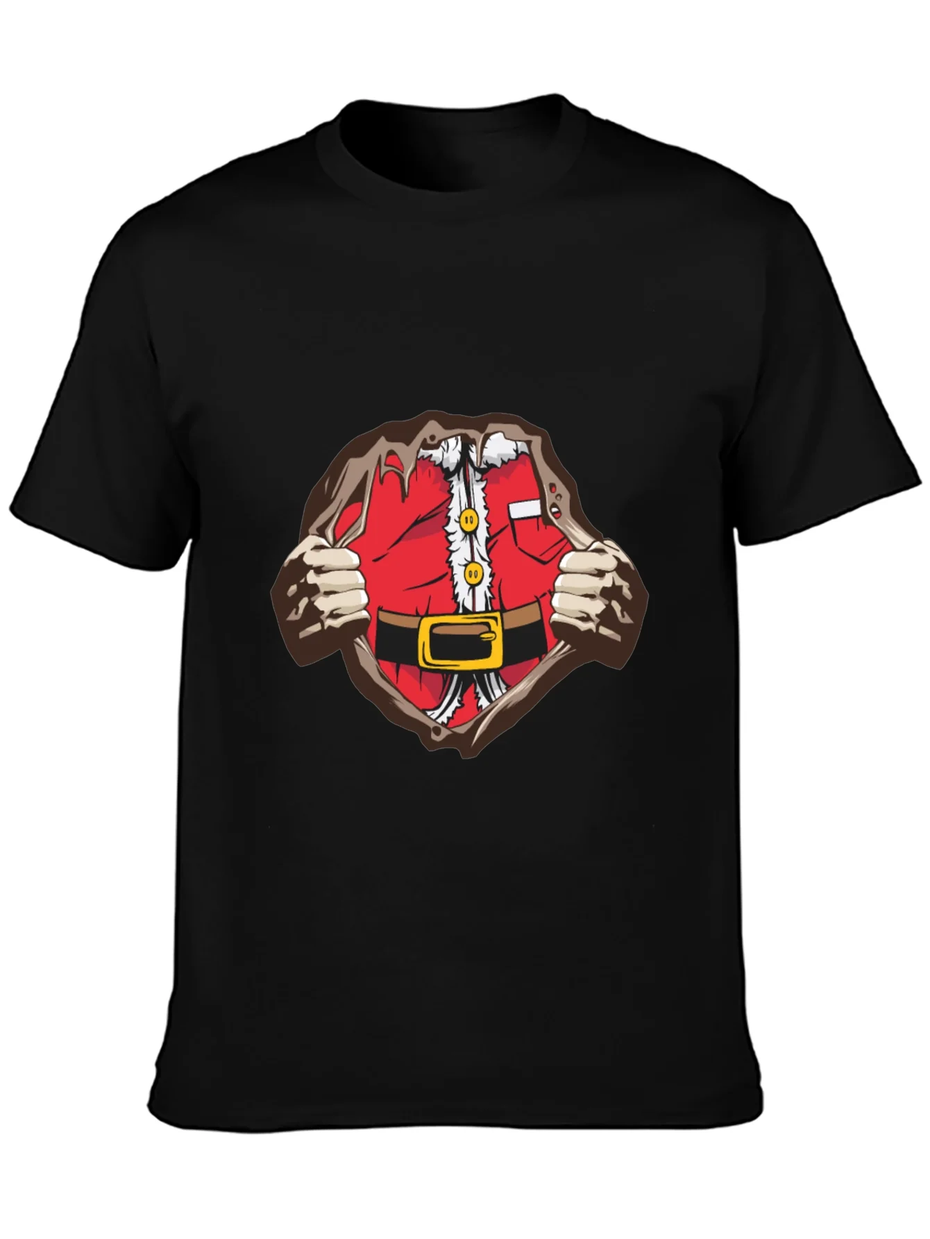 Camiseta Negra Dise?o Santa Superh¨¦roe