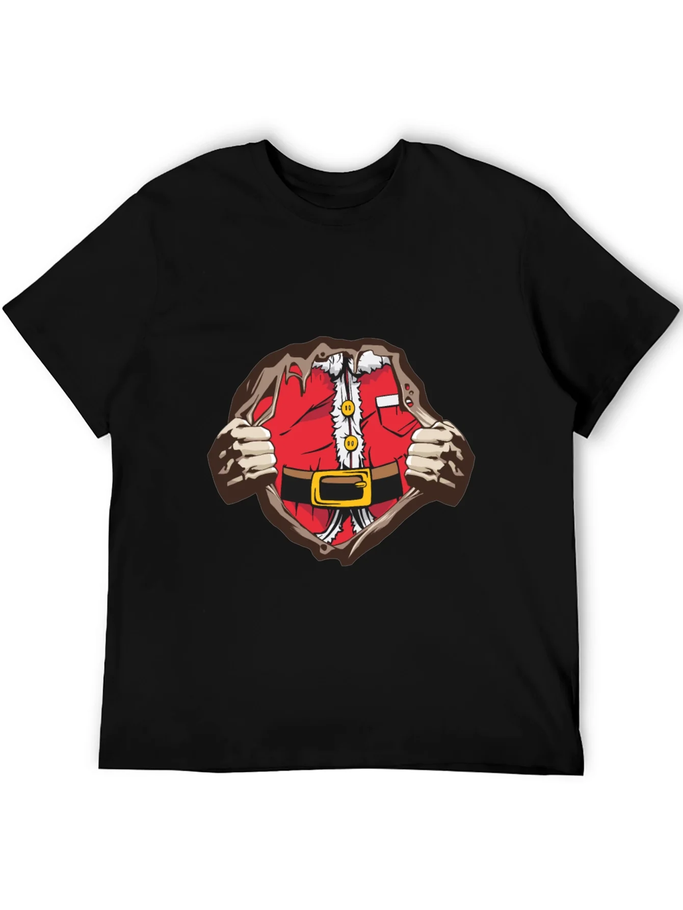 Camiseta Negra Dise?o Santa Superh¨¦roe