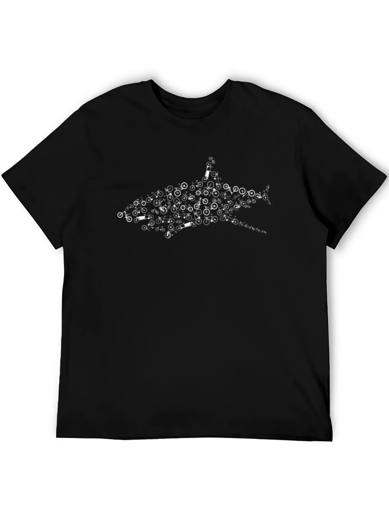 Rebbecca Shark Bicycle T-Shirt - Black Cotton Tee