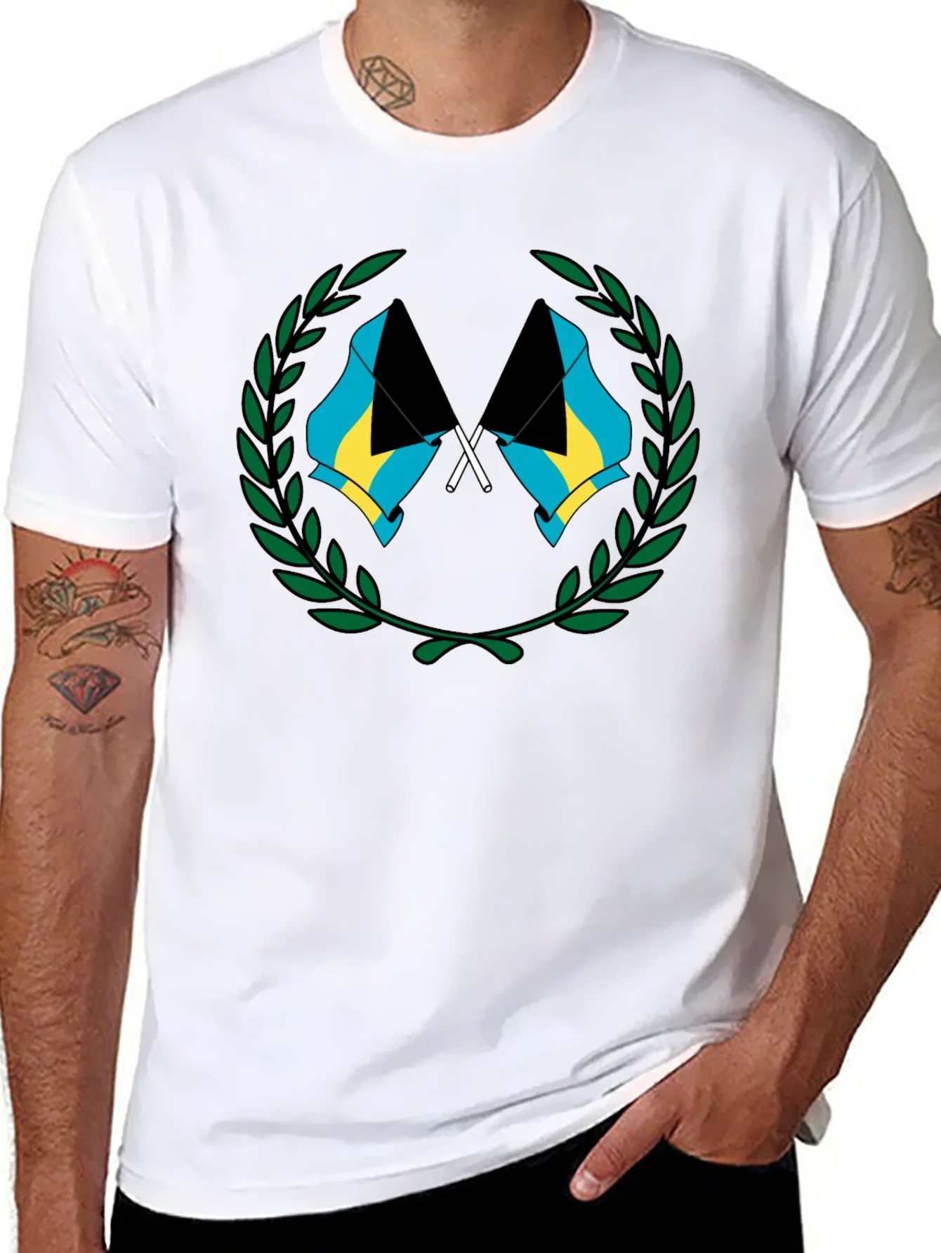 Rebbecca Bahamas Flag Graphic T-Shirt - Black
