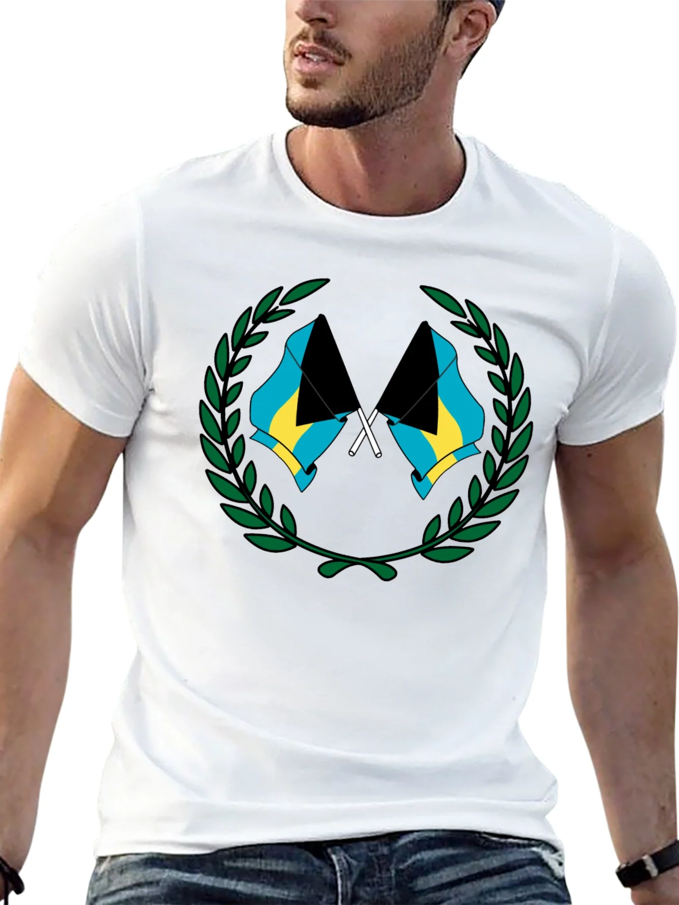 Rebbecca Bahamas Flag Graphic T-Shirt - Black