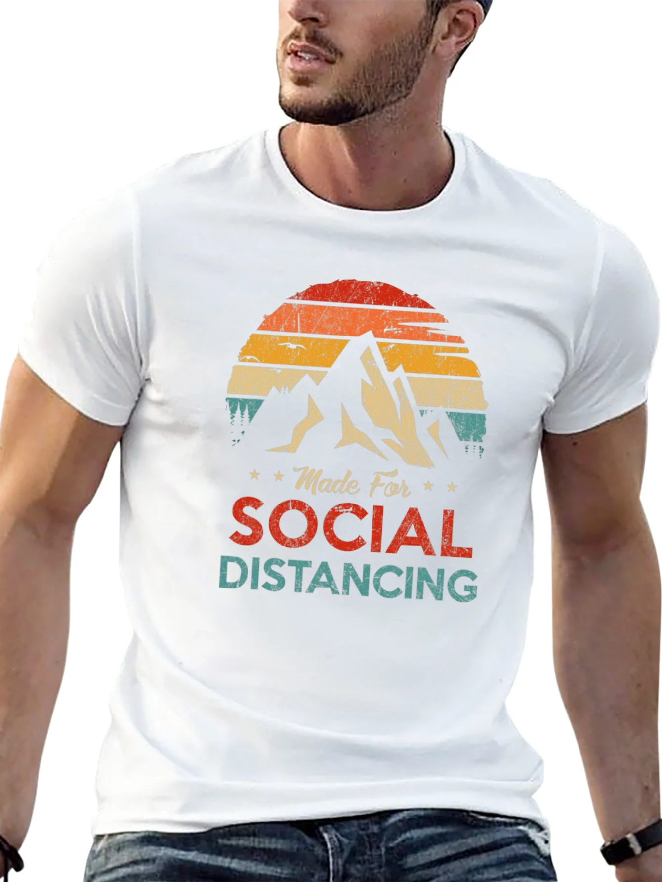 Camiseta Unisex Retro Distanciamiento Social