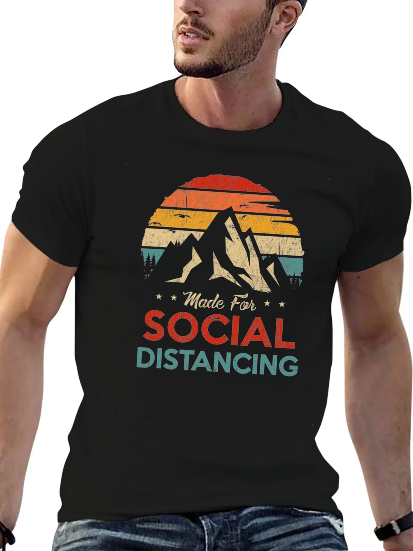 Camiseta Unisex Retro Distanciamiento Social
