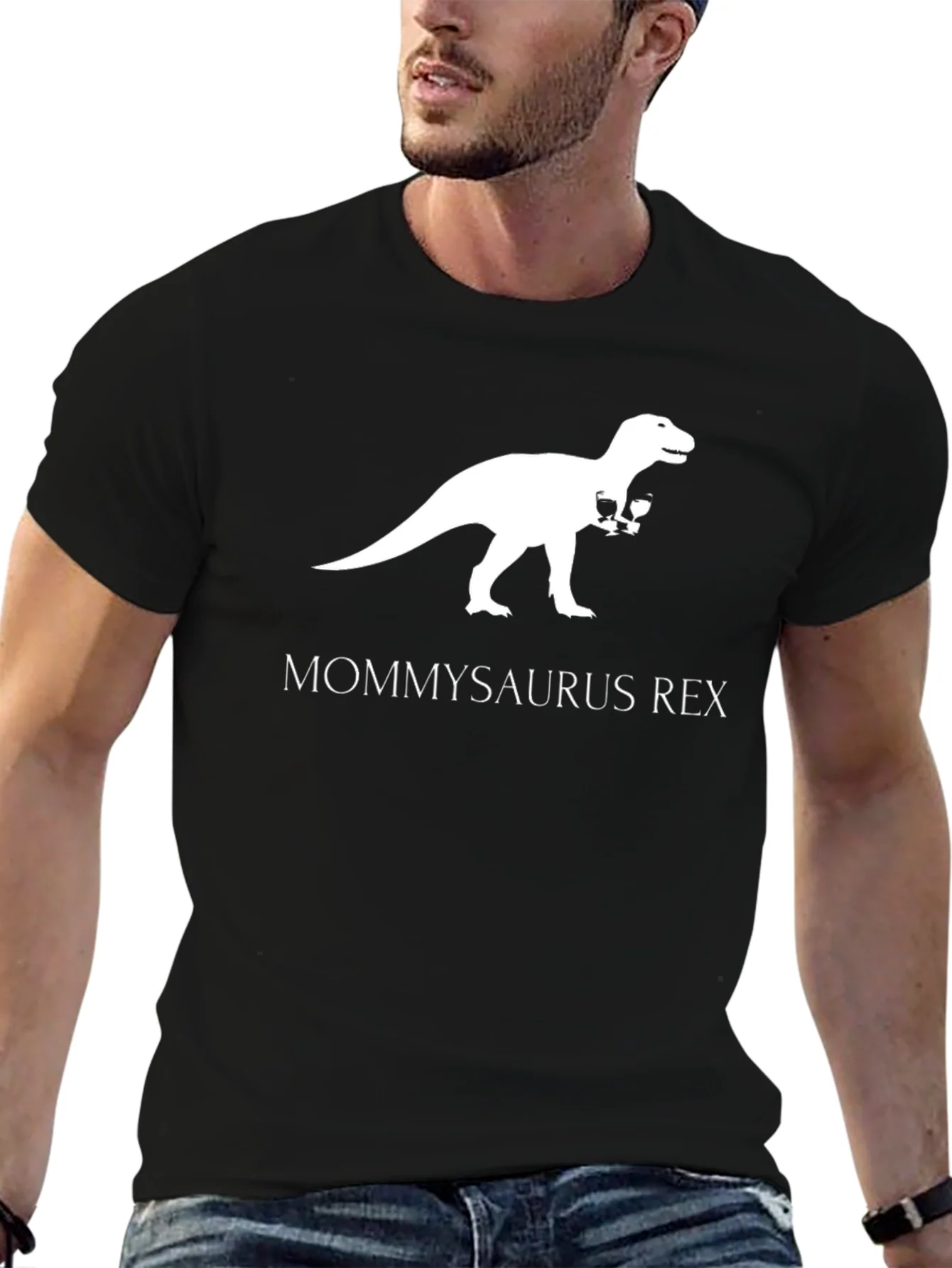 Rebbecca Mommysaurus Rex T-Shirt - Dinosaur Wine Lover Tee