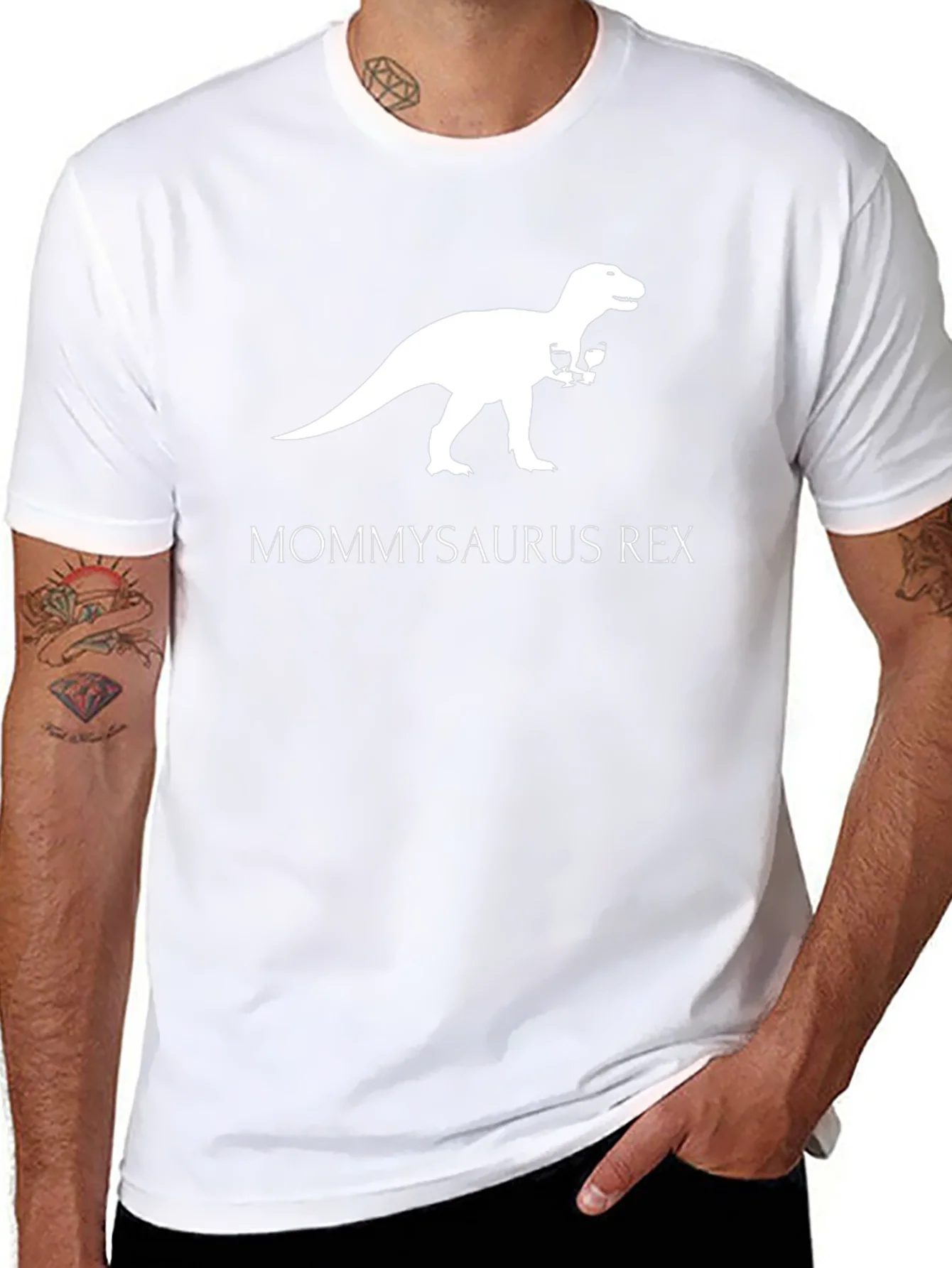 Rebbecca Mommysaurus Rex T-Shirt - Dinosaur Wine Lover Tee