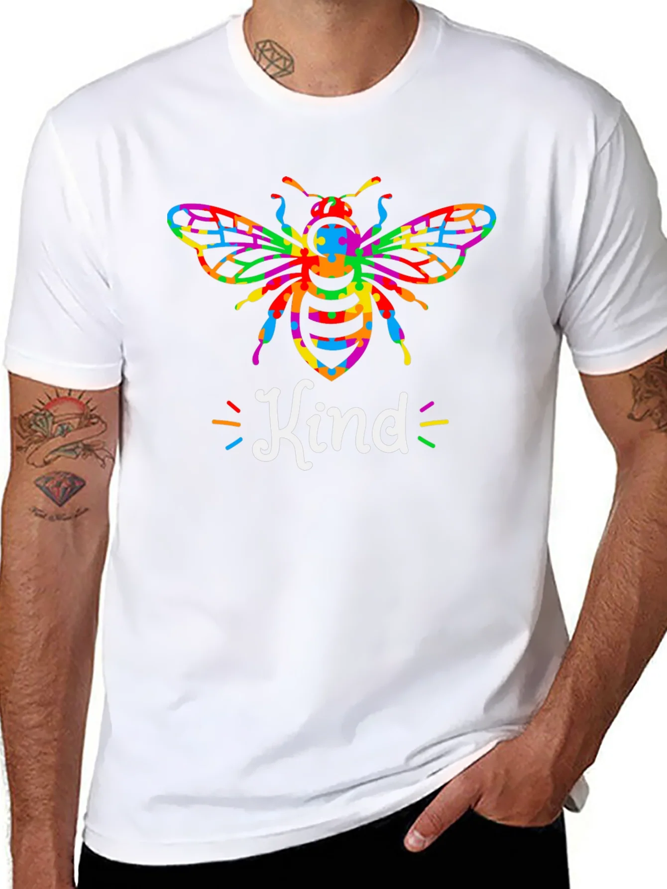 Camiseta Negra Bee Kind para Hombre