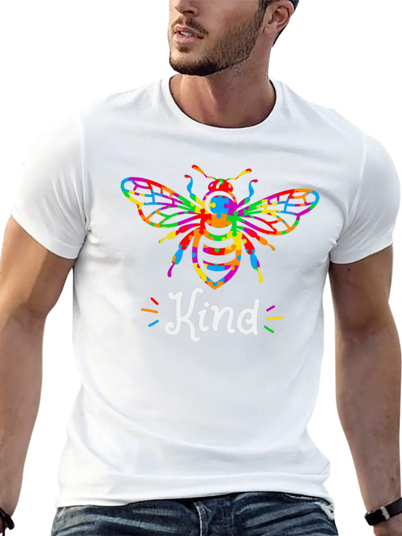 Camiseta Negra Bee Kind para Hombre