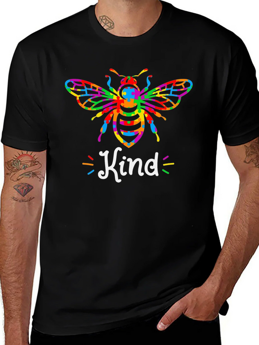 Camiseta Negra Bee Kind para Hombre