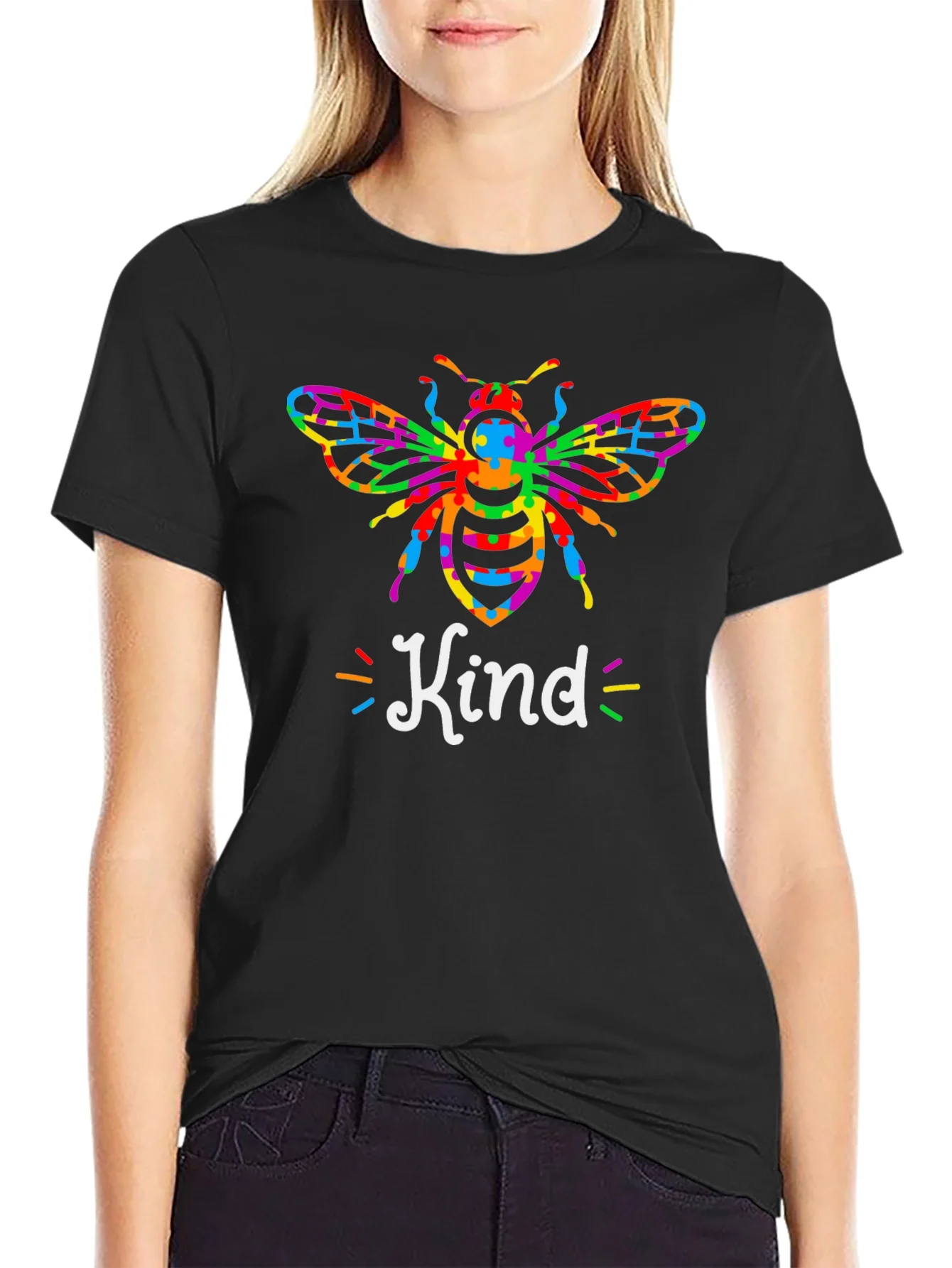 Camiseta Negra Bee Kind para Hombre