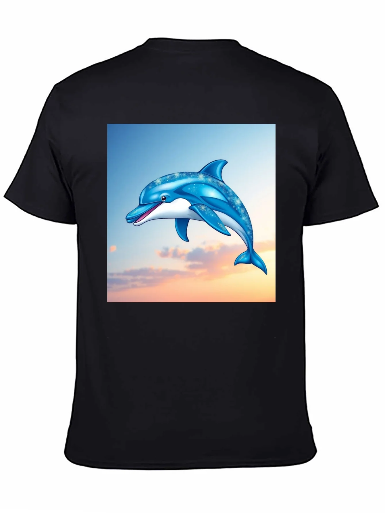 Rebbecca Dolphin Graphic Print Black T-Shirt
