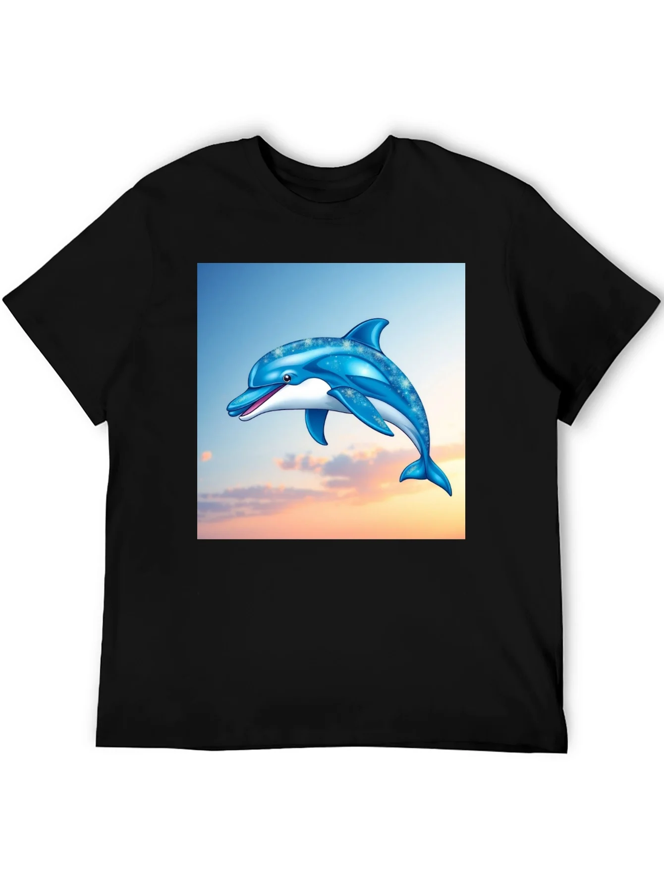 Rebbecca Dolphin Graphic Print Black T-Shirt