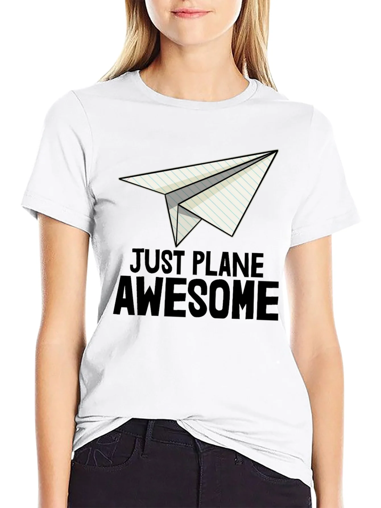 Rebbecca Just Plane Awesome Black T-Shirt