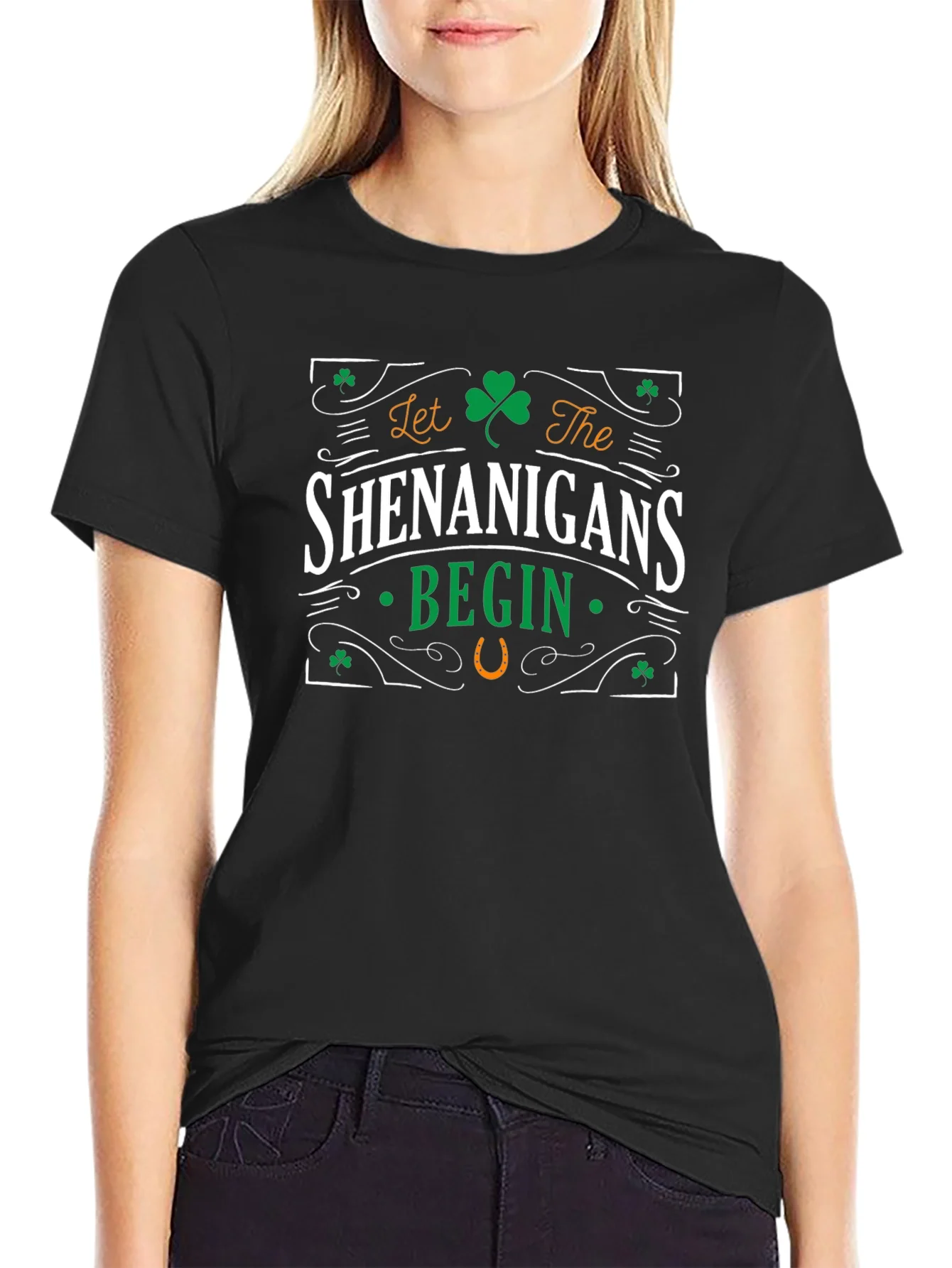 Camiseta Negra Shenanigans Begin San Patricio