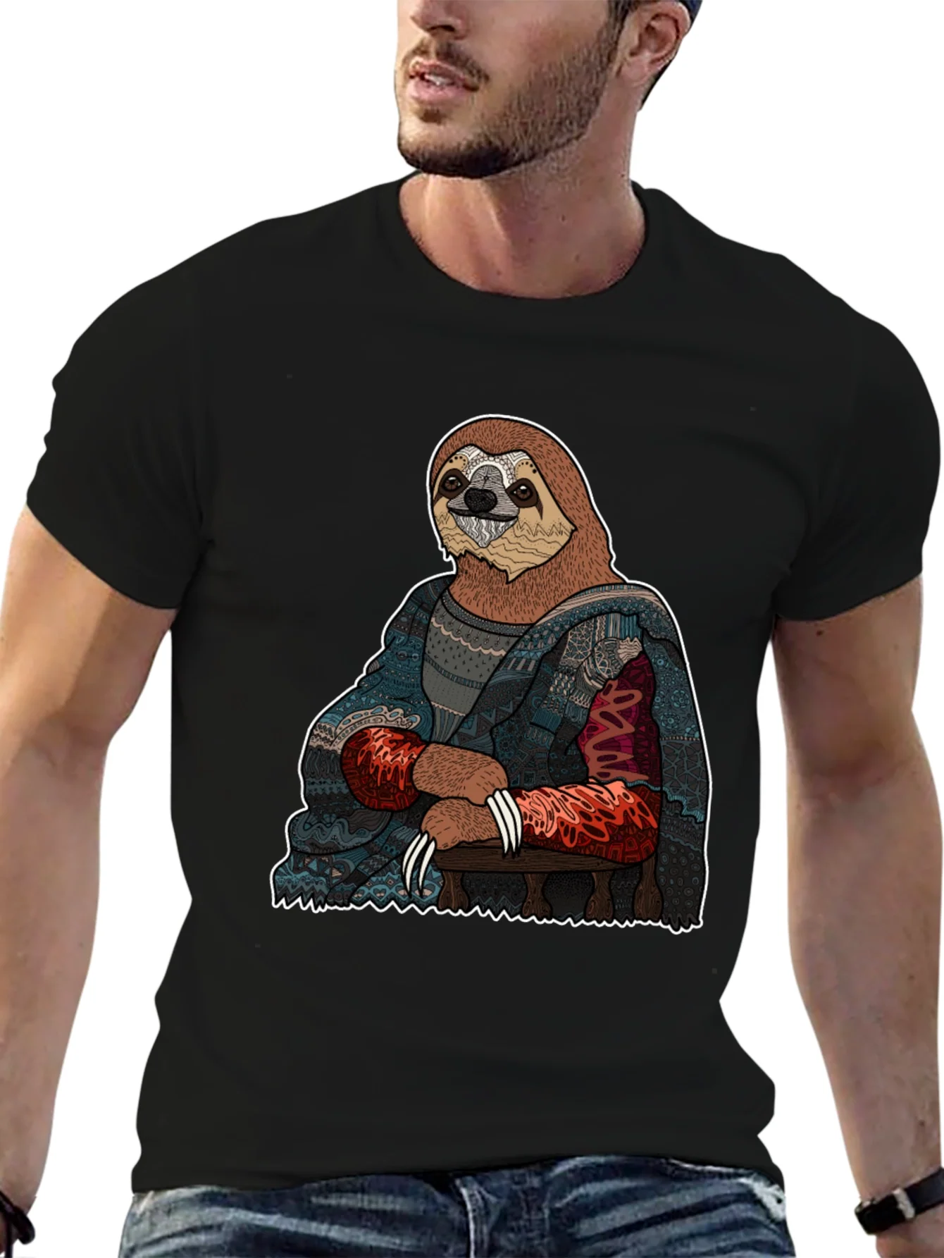 Camiseta Hombre: Mona Lisa Perezosa
