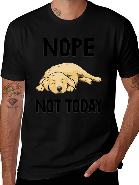 Camiseta Negra Nope Not Today con Dise?o de Perro