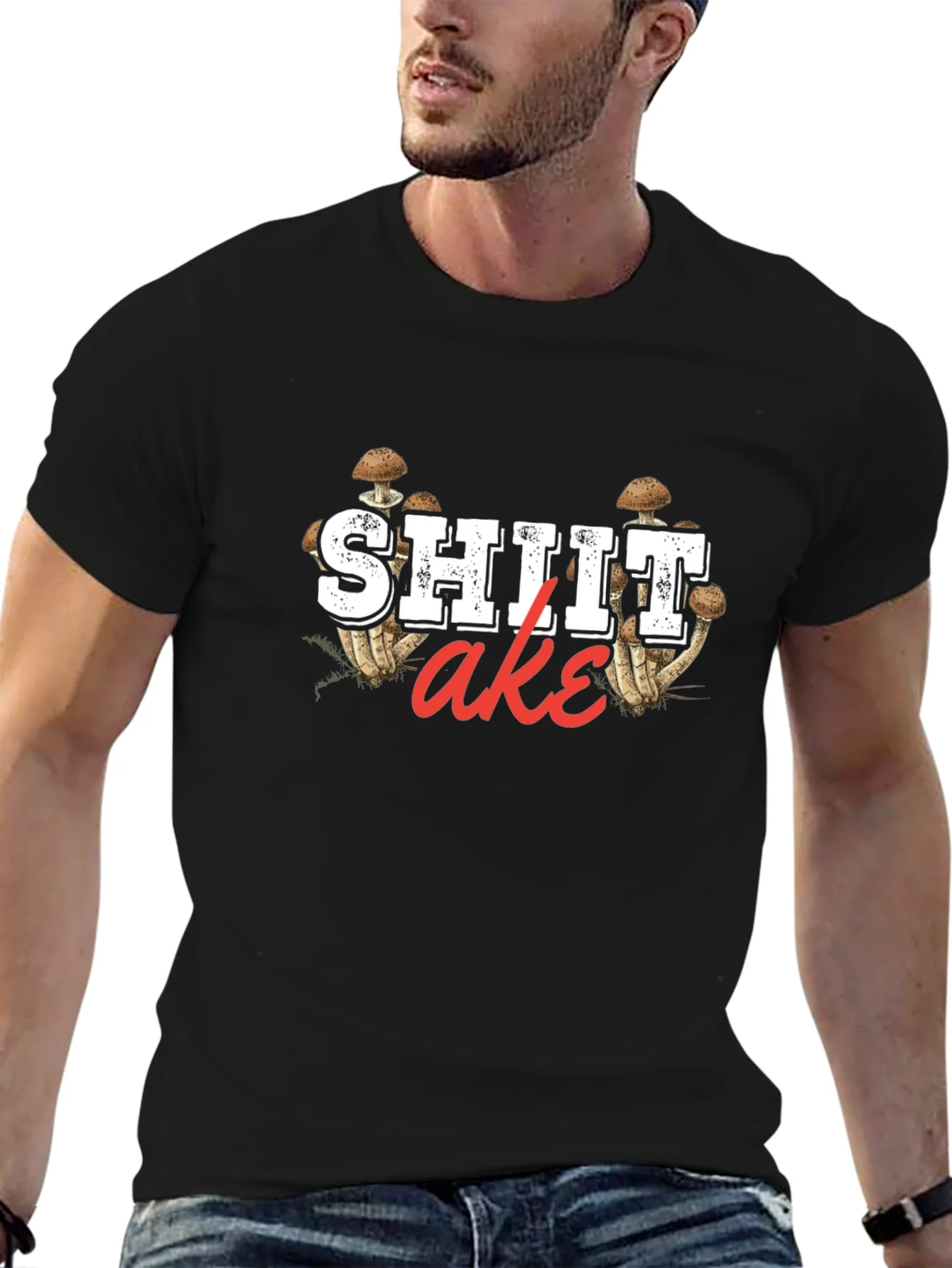 Rebbecca Shitake Mushroom Graphic Print Mens T-Shirt