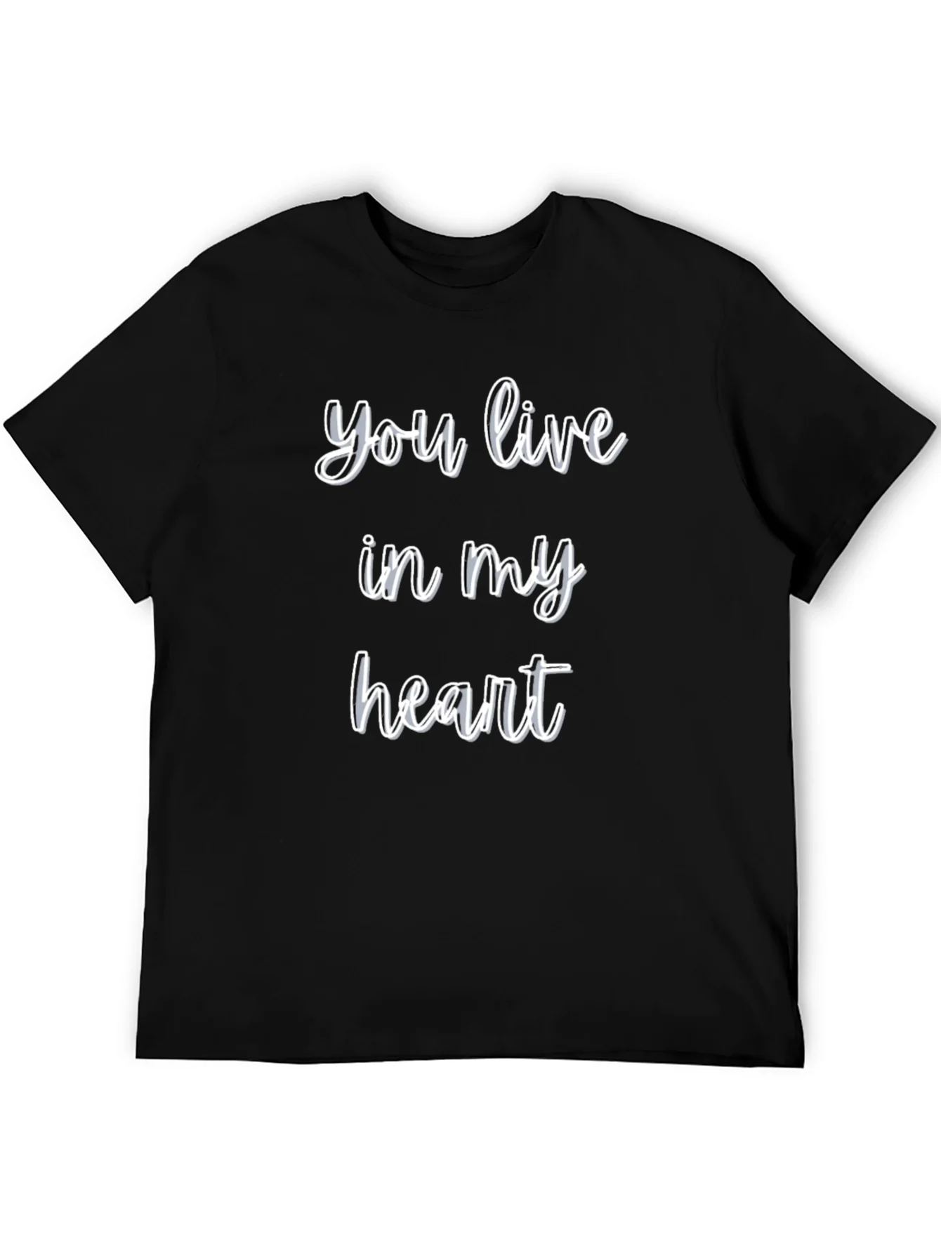 Camiseta Negra You live in my heart