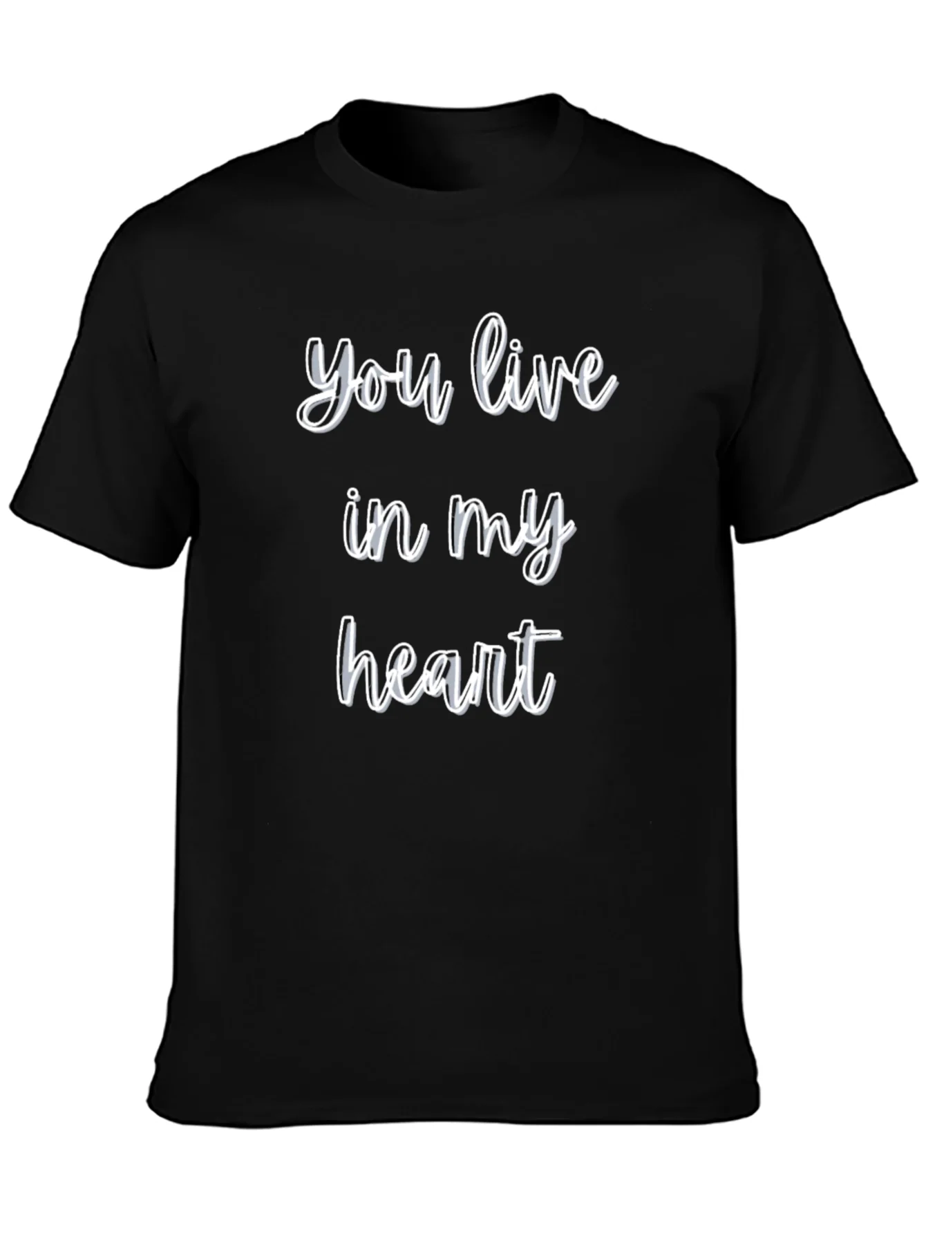Camiseta Negra You live in my heart