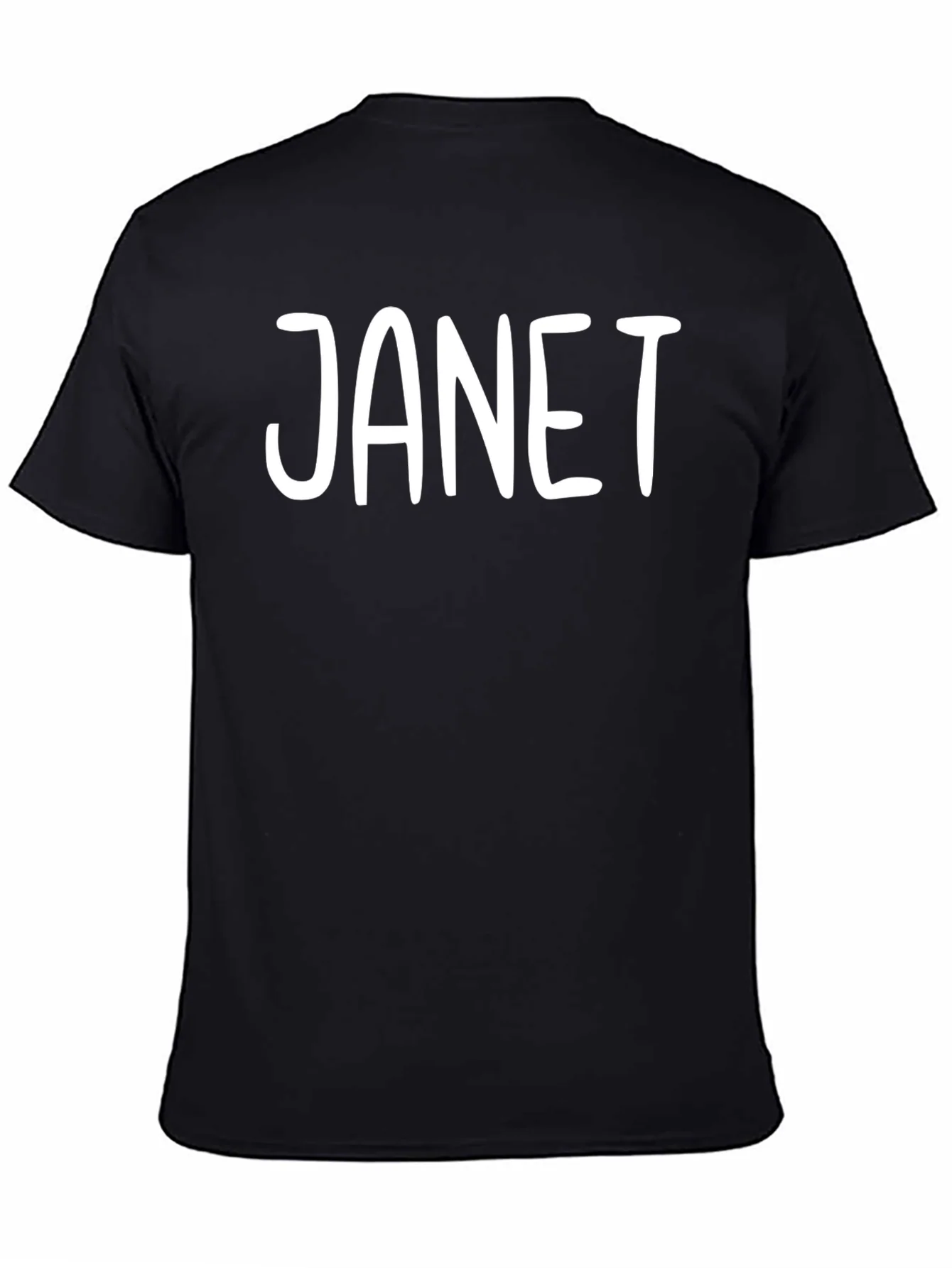 Camiseta Negra con Nombre JANET en Blanco