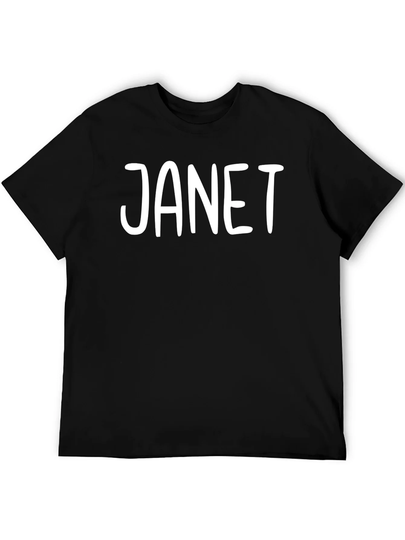 Camiseta Negra con Nombre JANET en Blanco