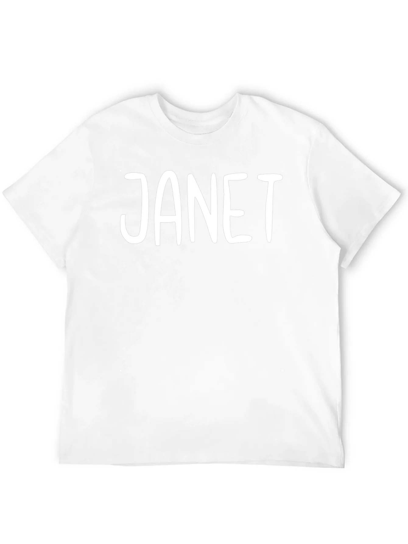 Camiseta Negra con Nombre JANET en Blanco