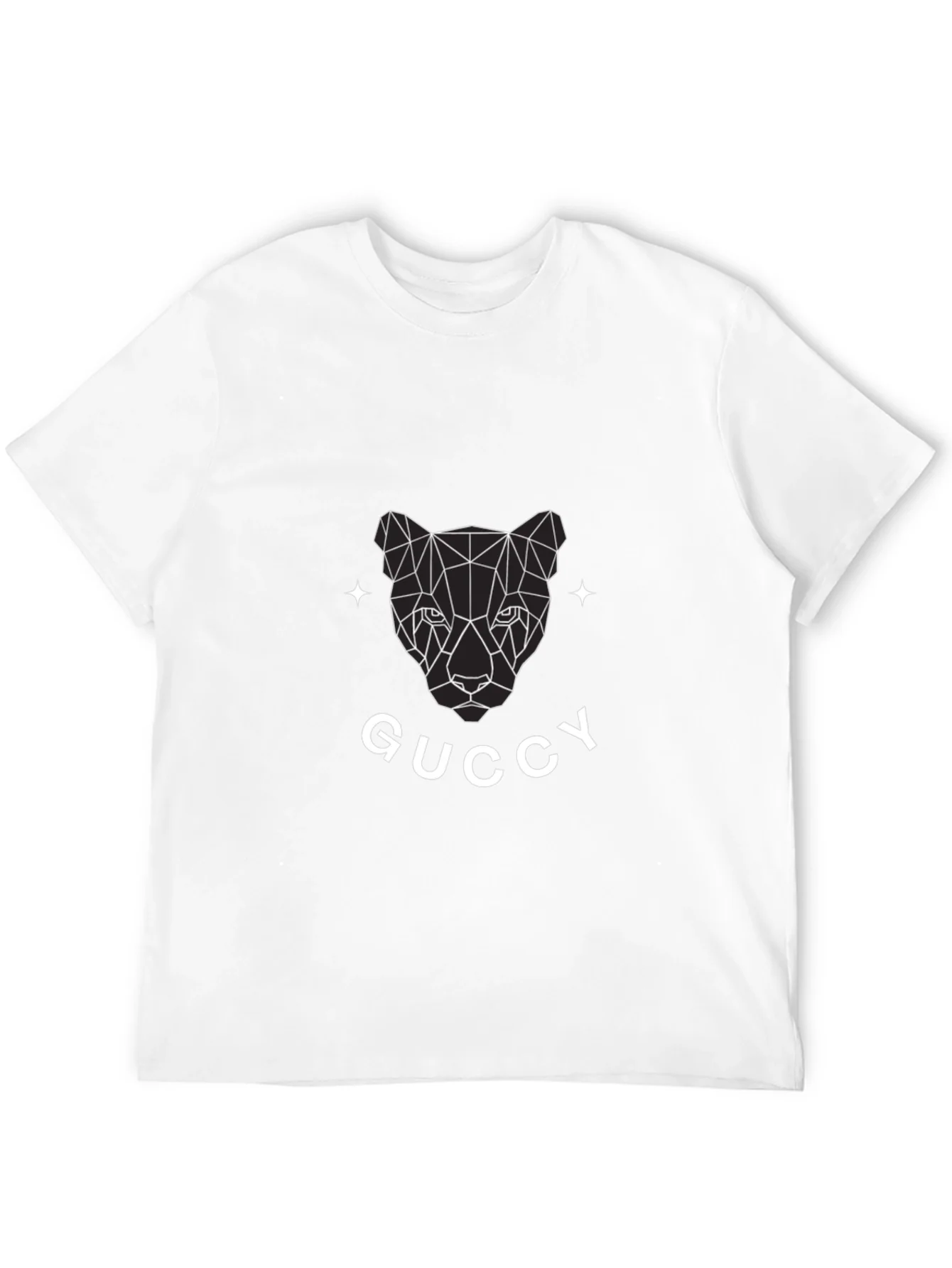 Camiseta Negra con Dise?o Gr¨¢fico Guccy