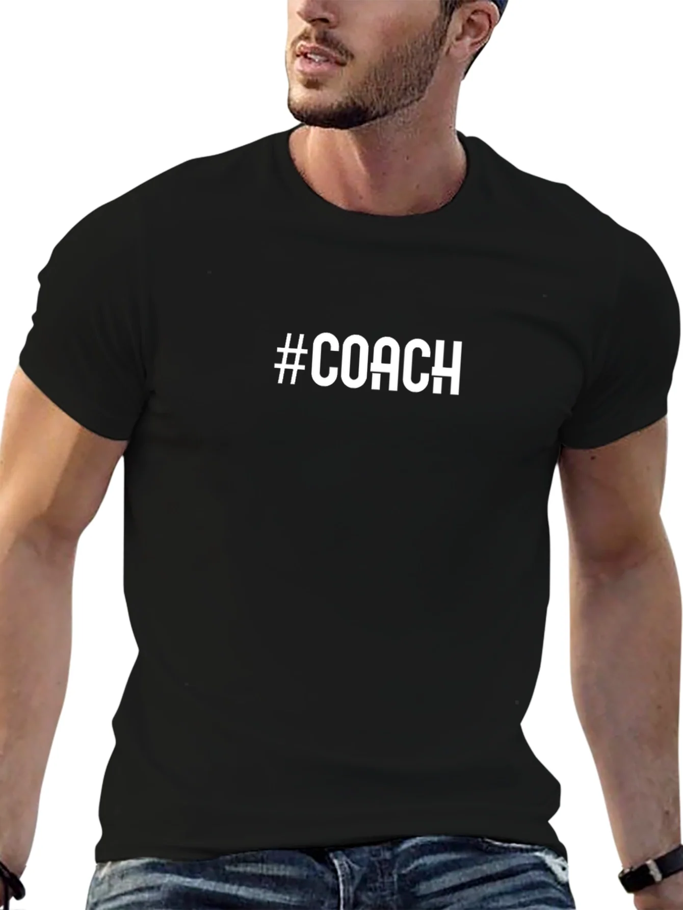 Camiseta Negra #Coach para Entrenador
