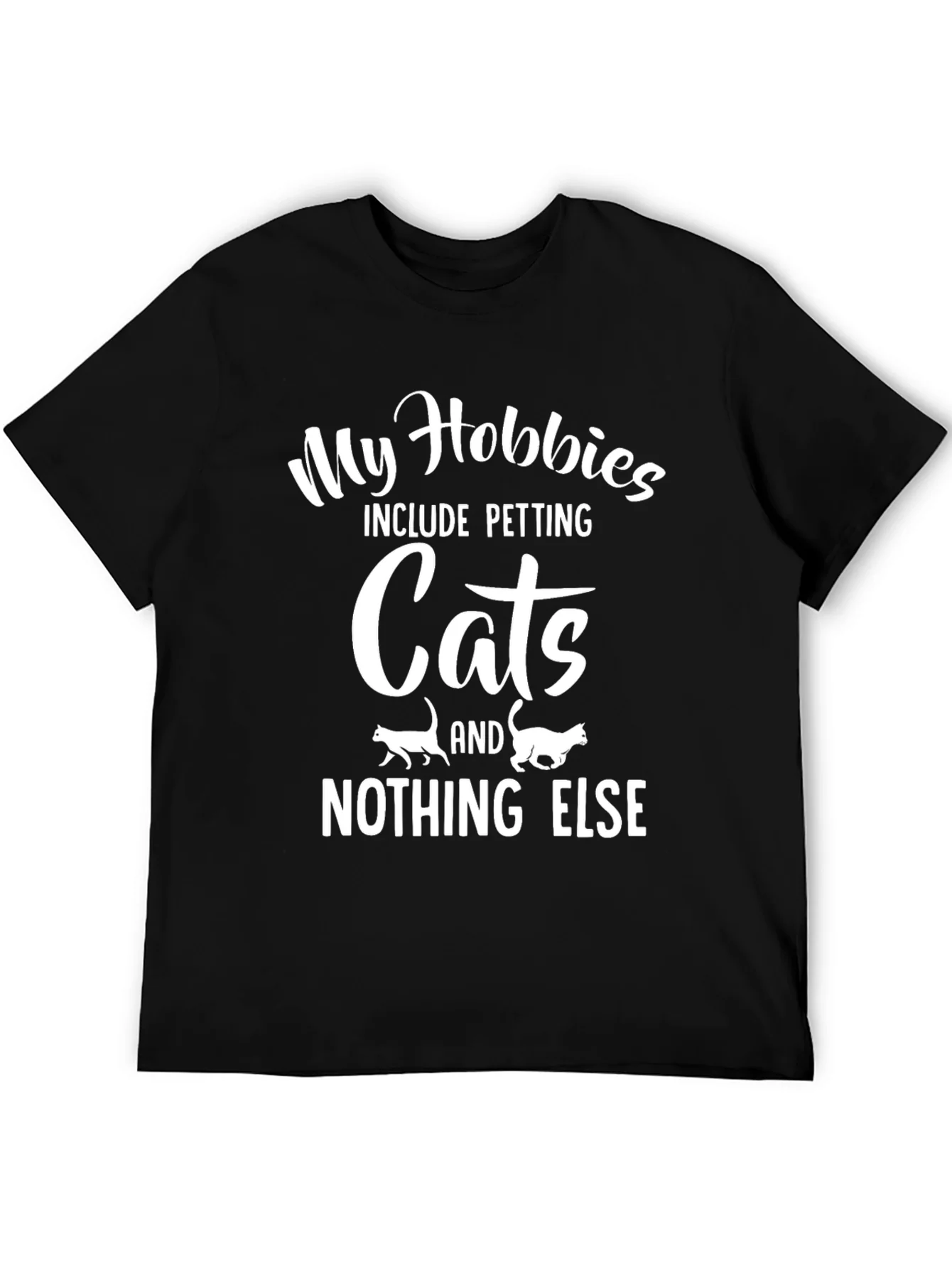 Camiseta Negra My Hobbies Include Petting Cats
