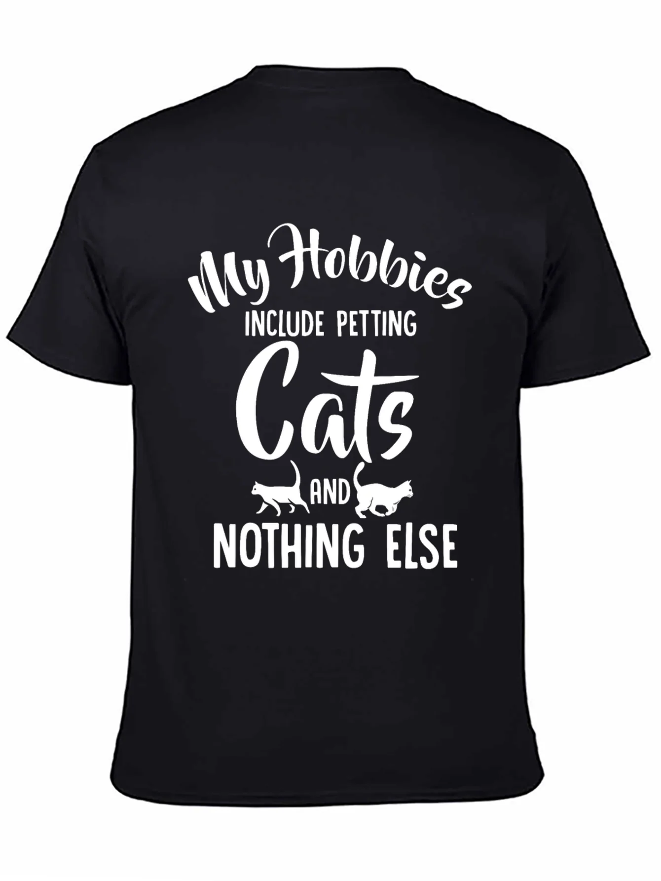 Camiseta Negra My Hobbies Include Petting Cats