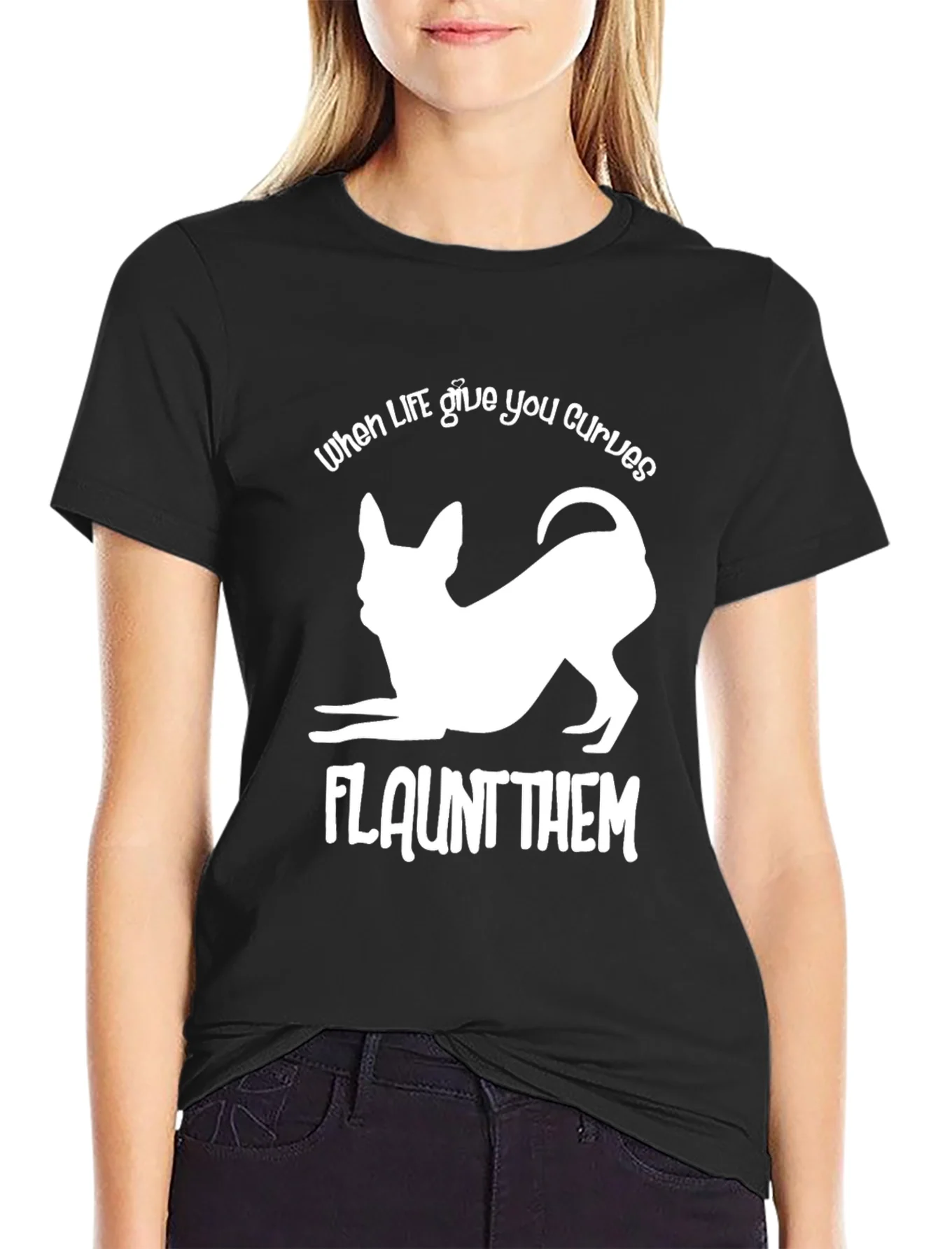 Camiseta Negra con Dise?o Divertido de Chihuahua