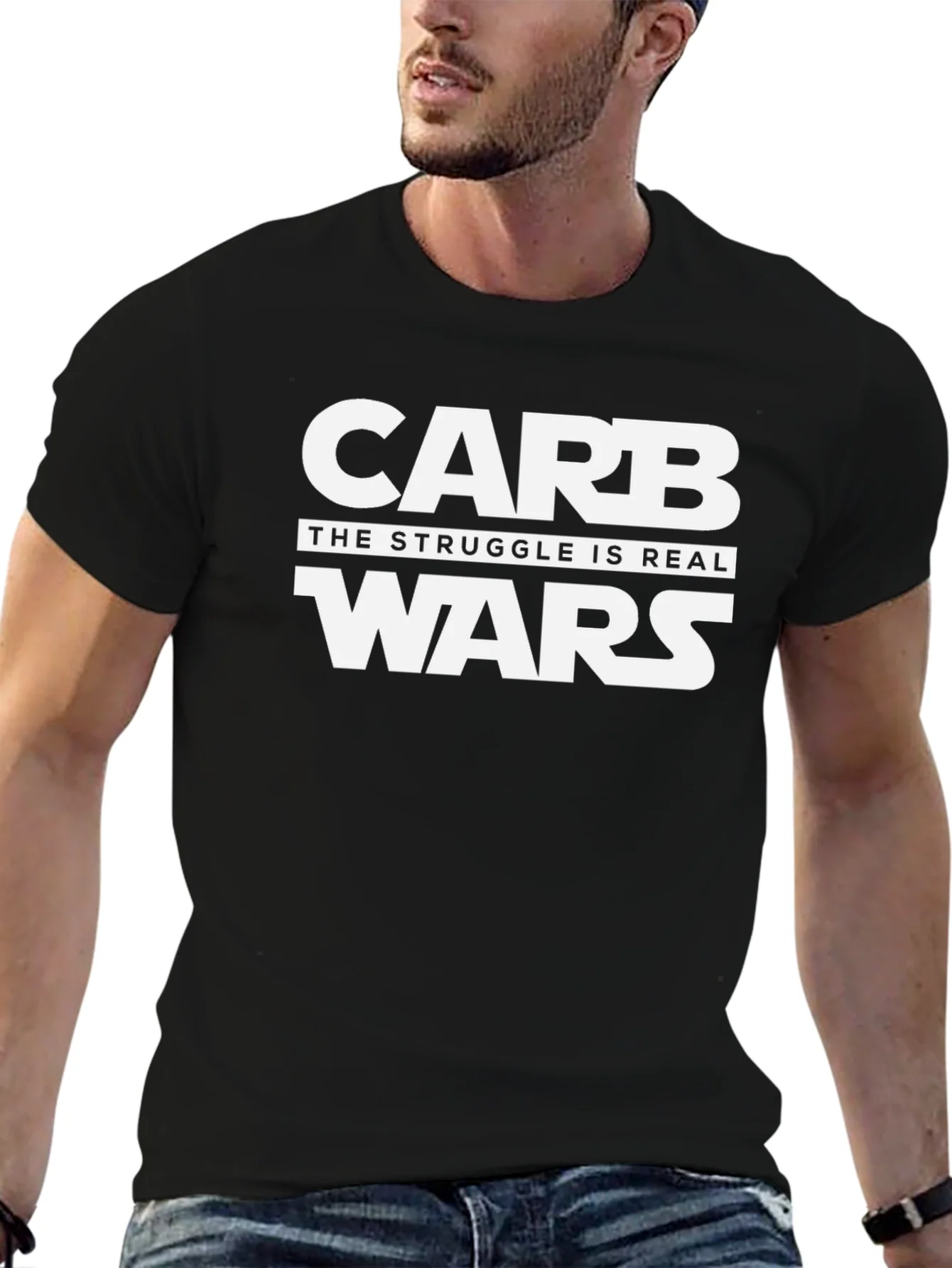 Camiseta Negra Carb Wars: La Lucha es Real