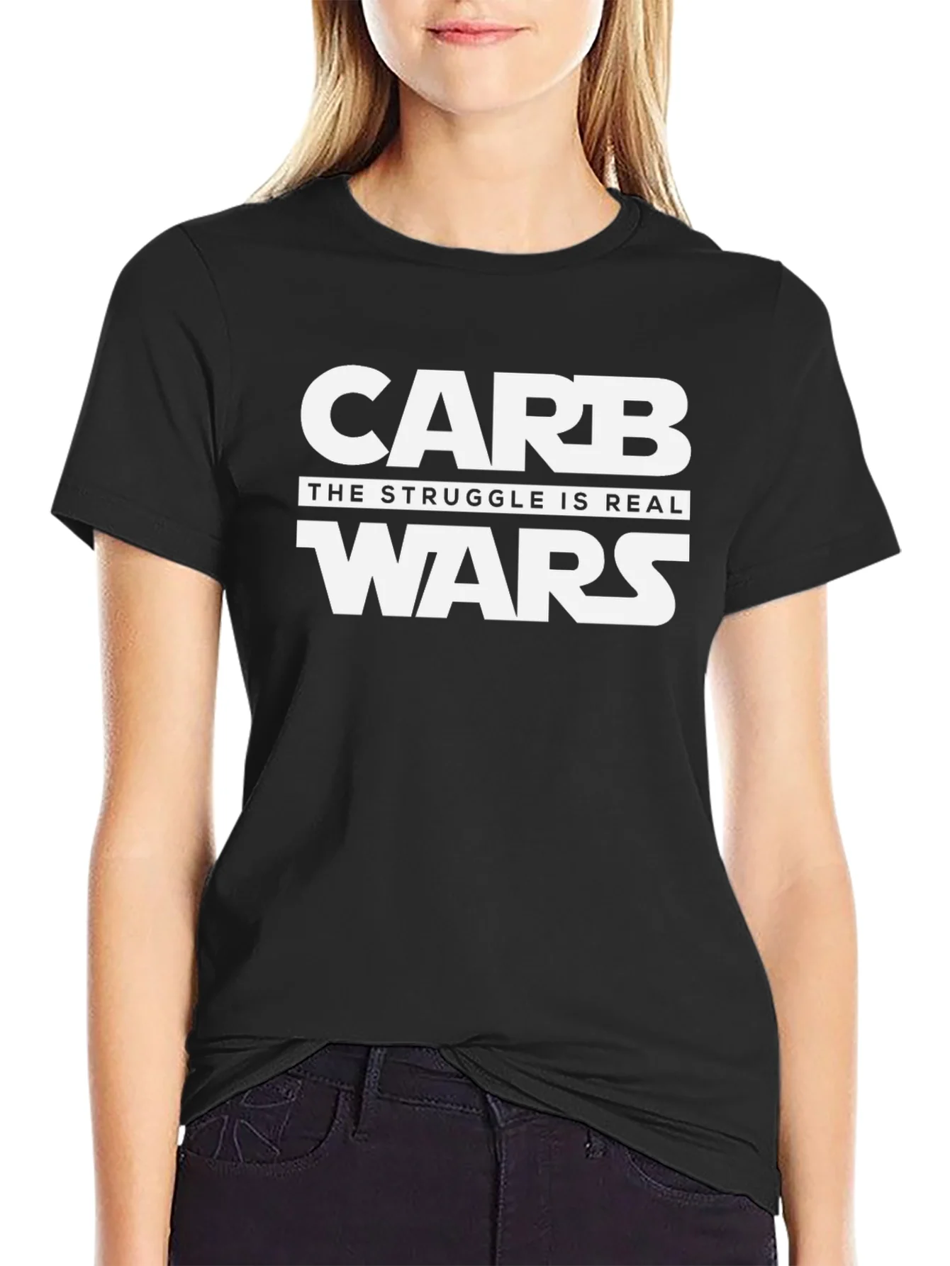 Camiseta Negra Carb Wars: La Lucha es Real