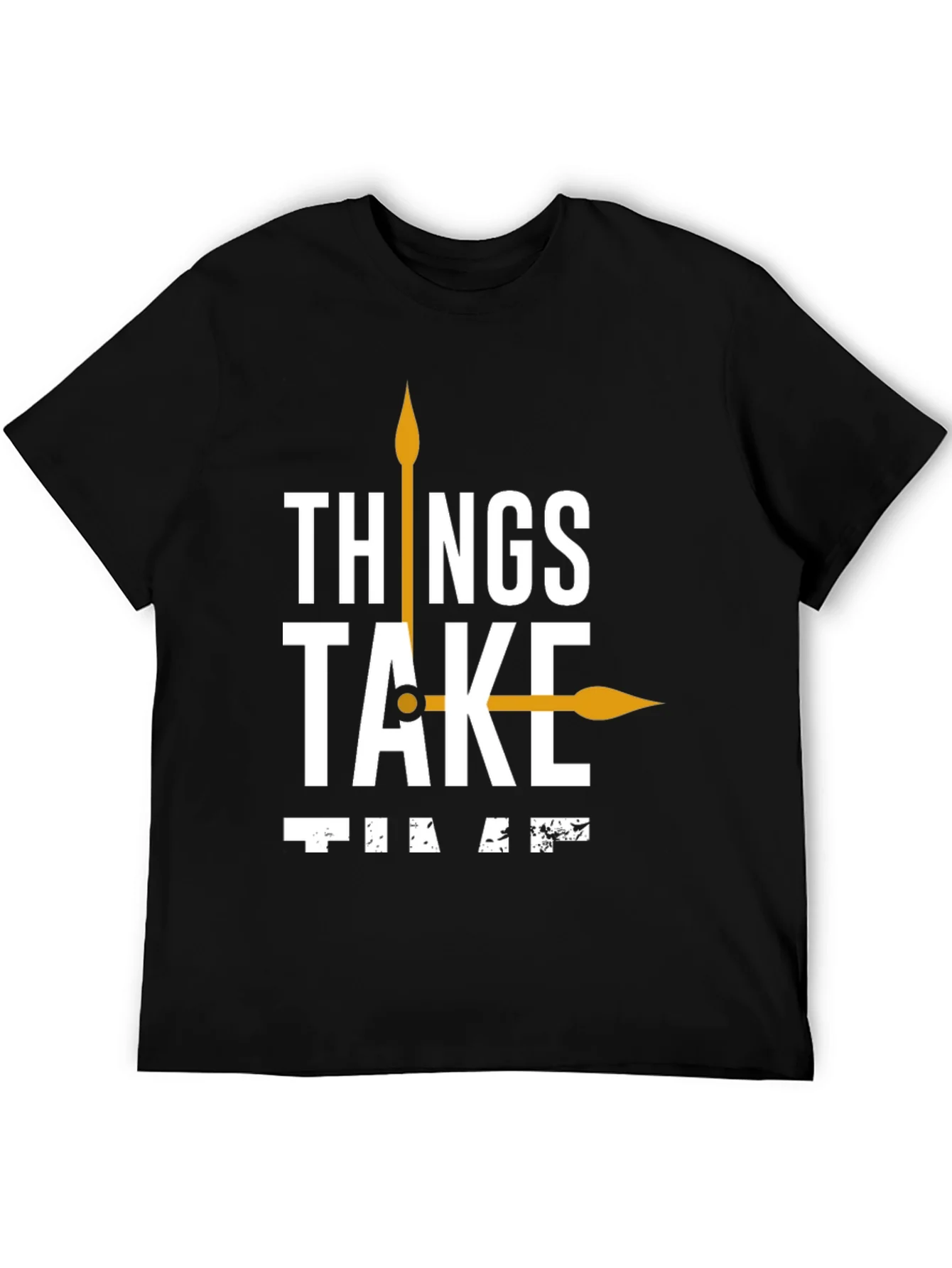 Rebbecca Things Take Time T-Shirt Black Casual Cotton Tee