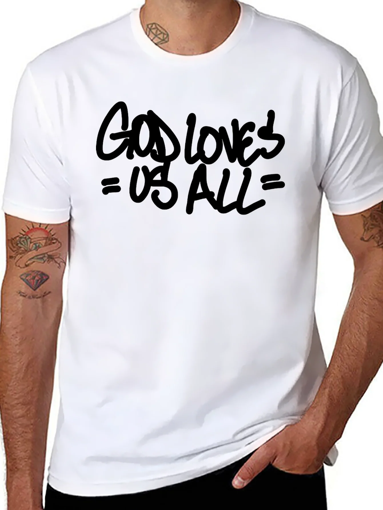 Rebbecca God Loves Us All Graphic Tee - Black
