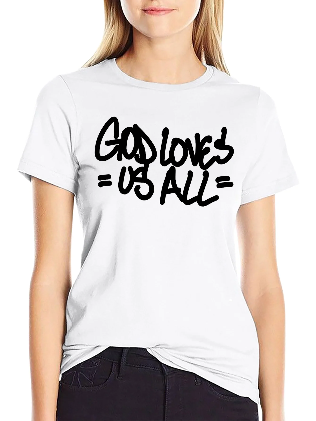 Rebbecca God Loves Us All Graphic Tee - Black