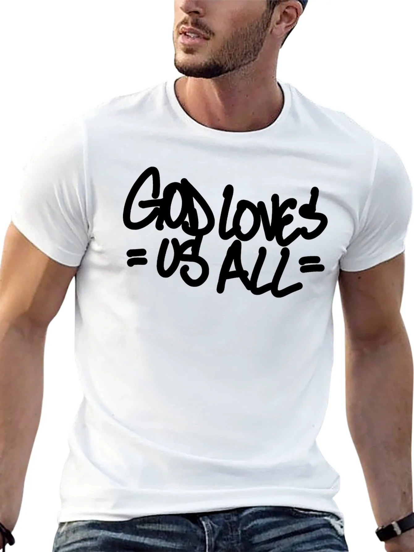 Rebbecca God Loves Us All Graphic Tee - Black