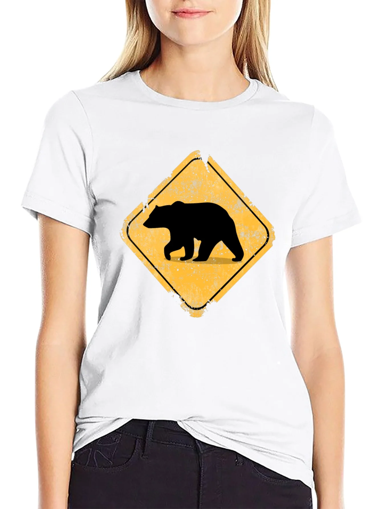 Camiseta Negra con Se?al de Oso