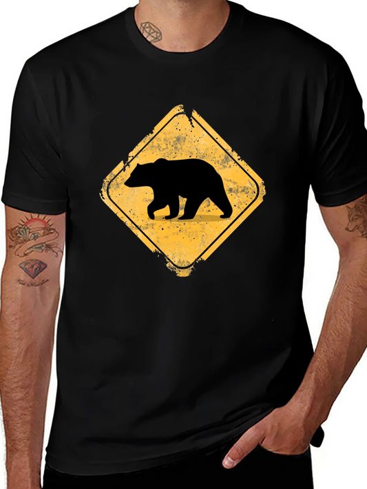 Camiseta Negra con Se?al de Oso