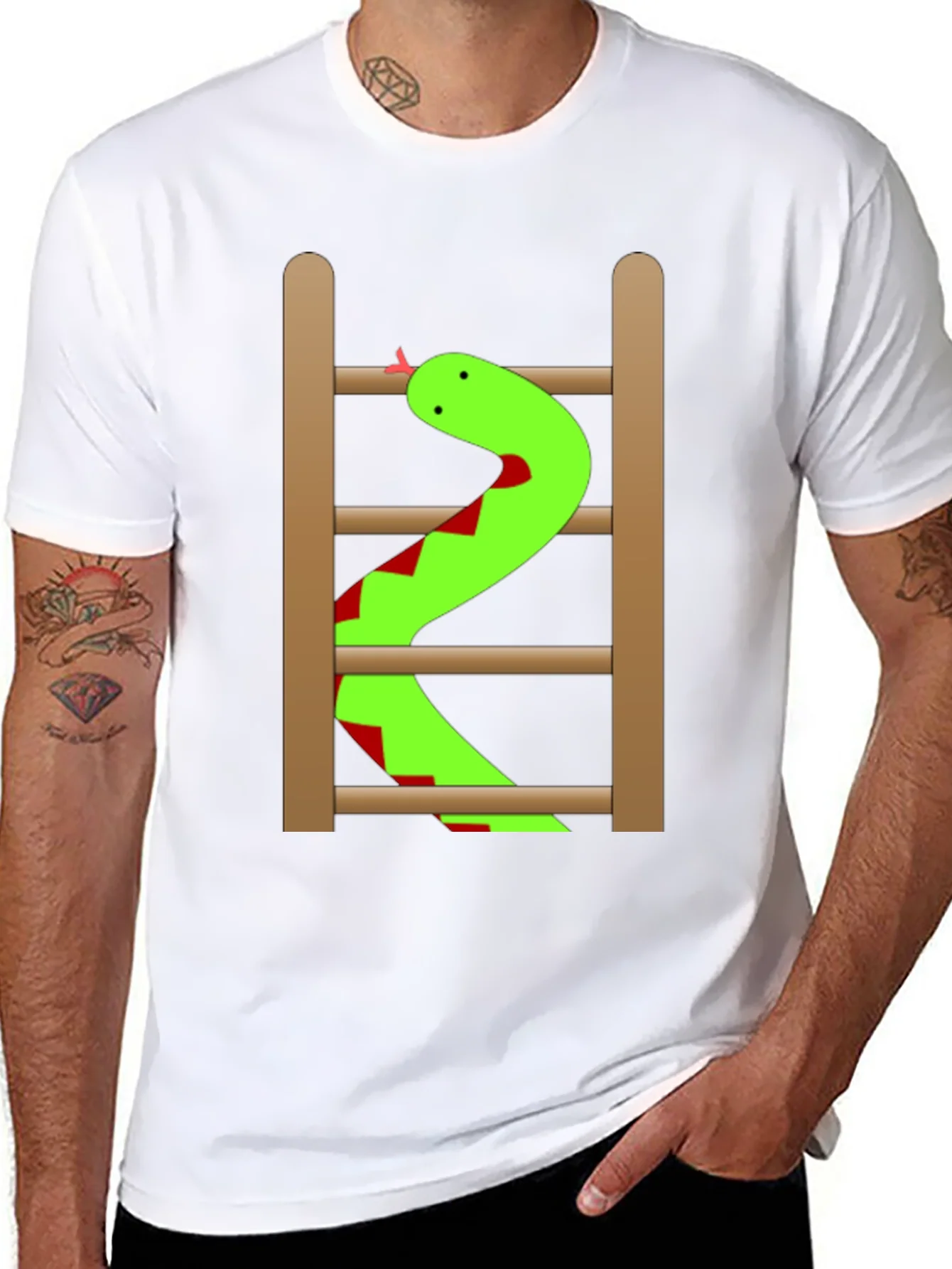 Rebbecca Snake Ladder Funny Graphic Tee - Black