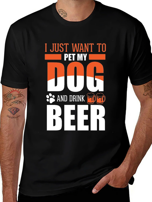 Camiseta Hombre: Perro y Cerveza