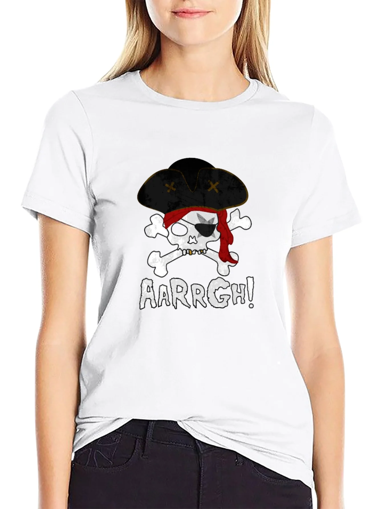 Rebbecca Pirate Skull AARRGH! Graphic Tee