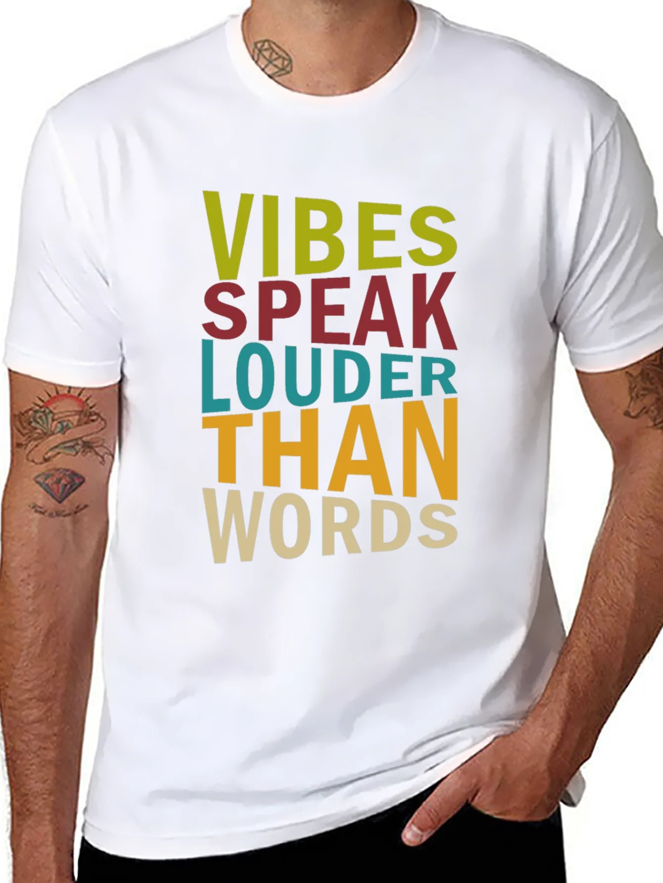 Rebbecca Vibes Speak Louder Than Words Graphic T-Shirt