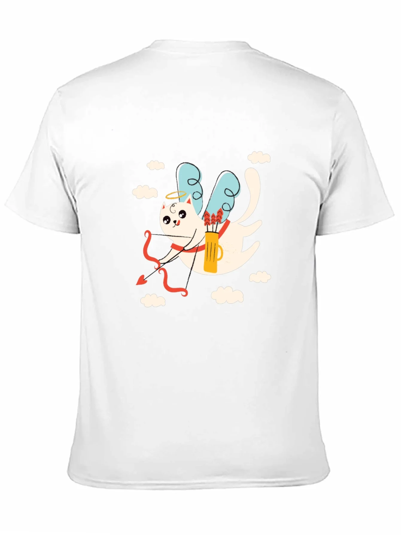 Camiseta Negra con Dise?o de Cupido Gatuno