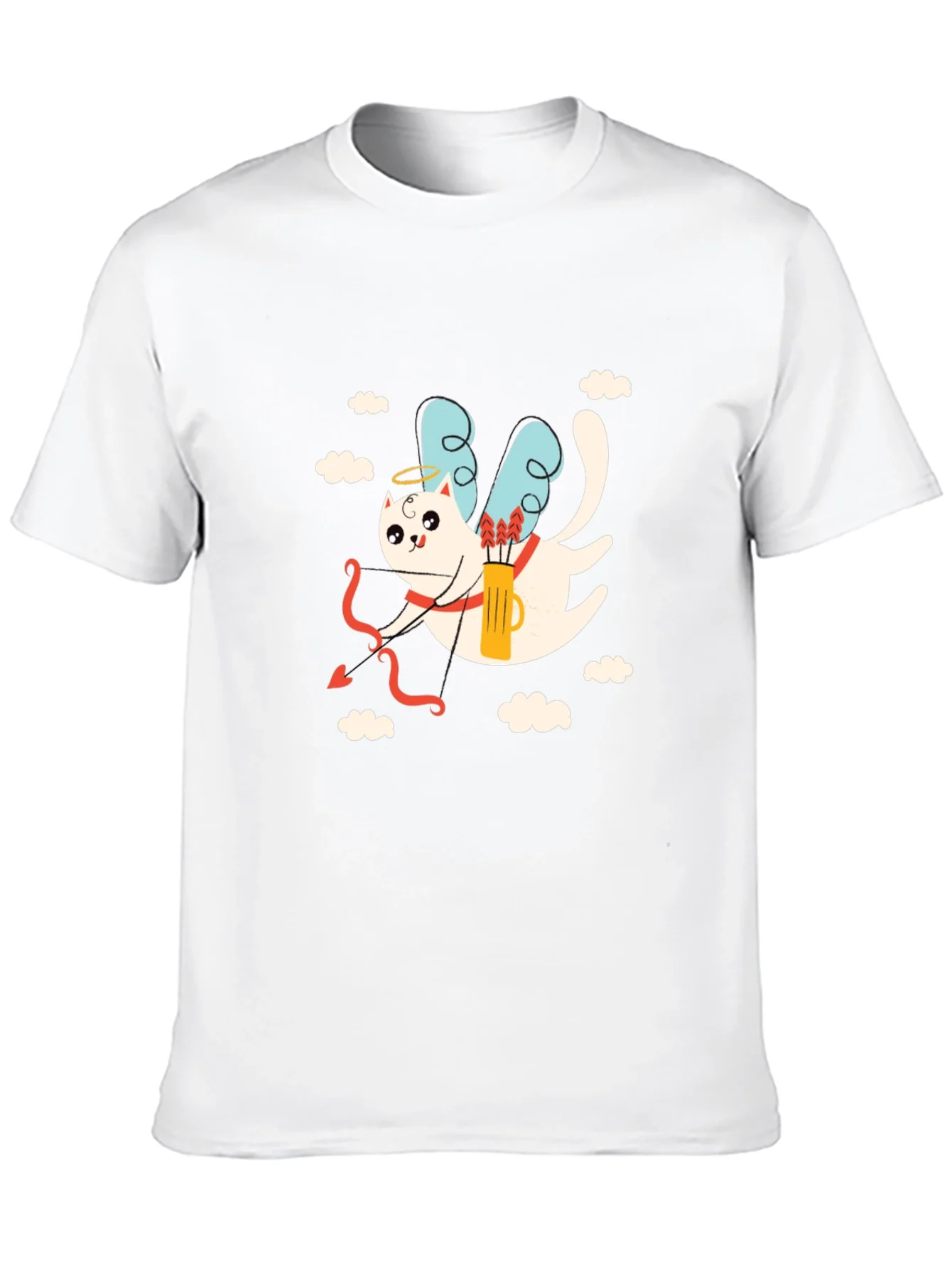 Camiseta Negra con Dise?o de Cupido Gatuno
