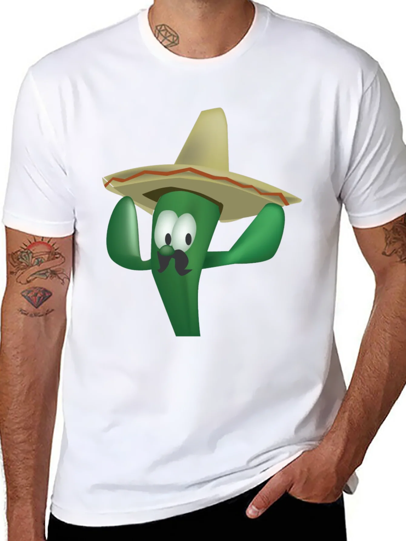 Camiseta Negra con Cactus Sombrero