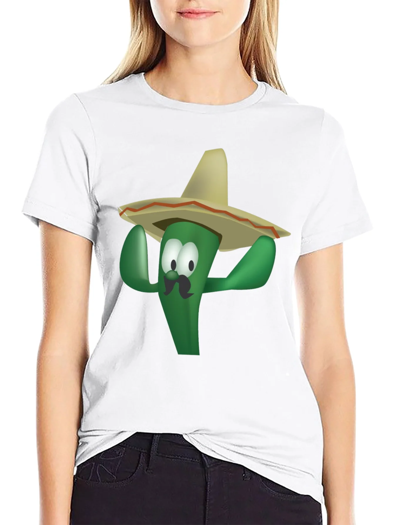 Camiseta Negra con Cactus Sombrero