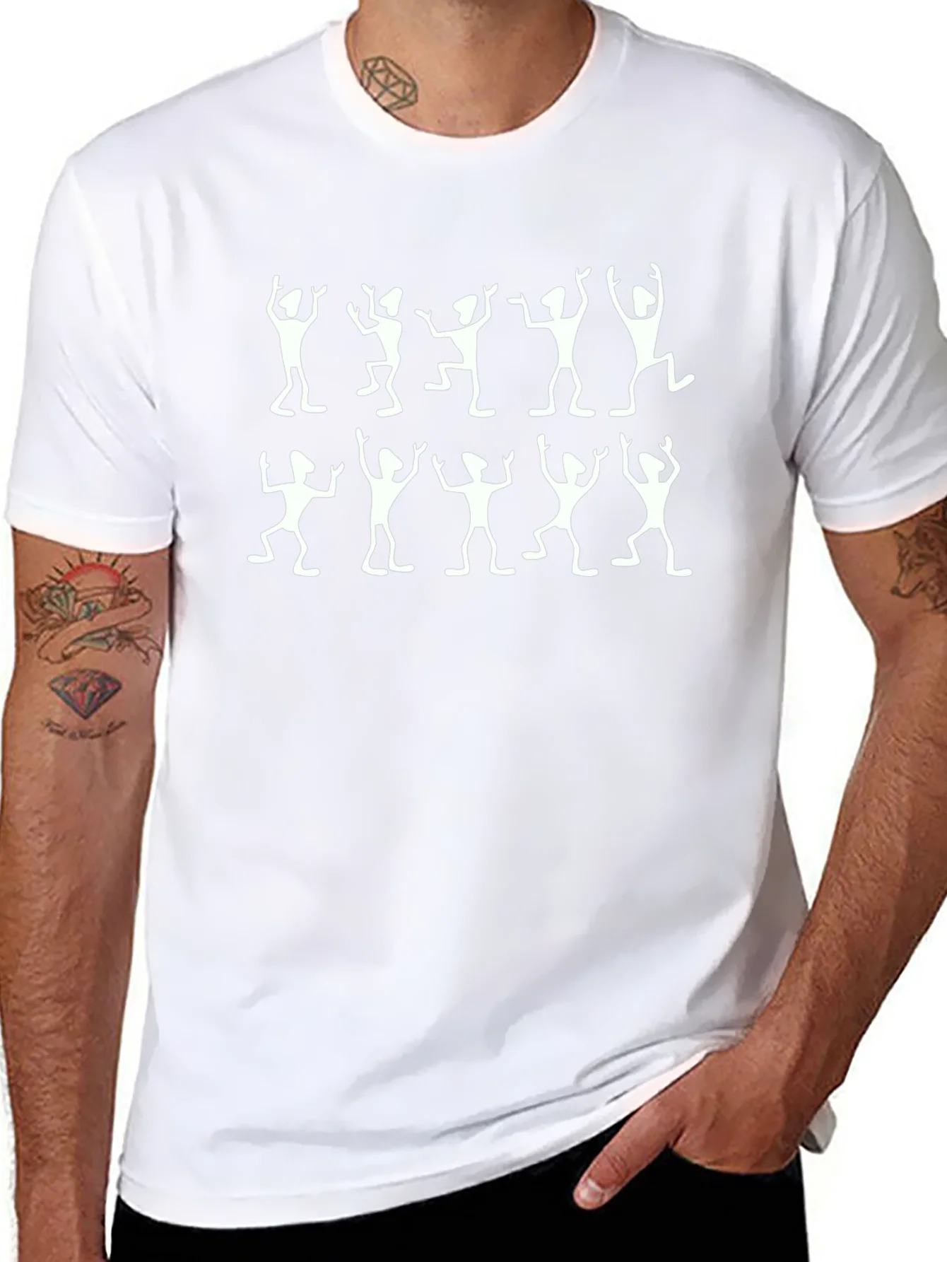 Rebbecca Dancing Figures Black Crew Neck T-Shirt