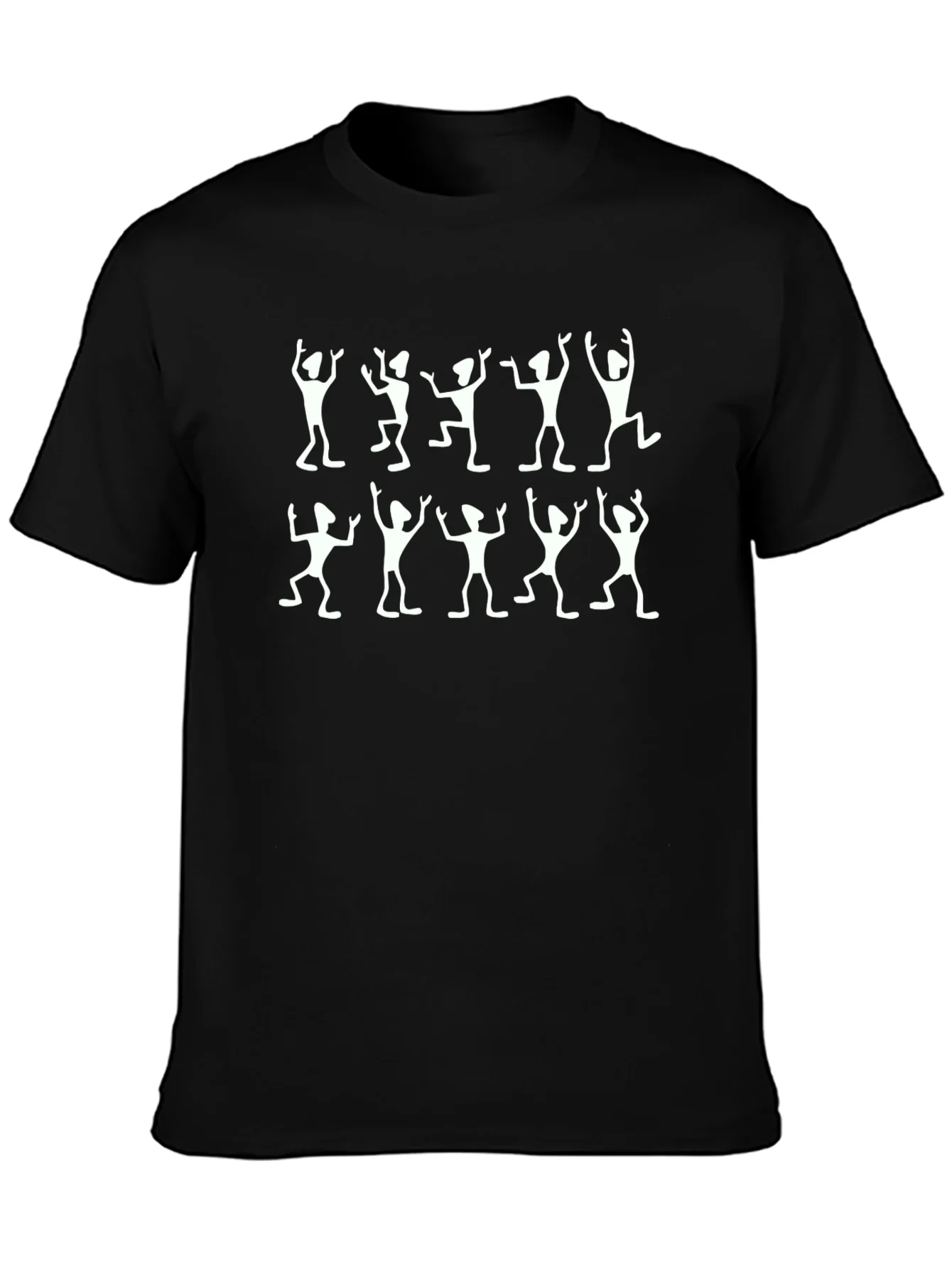 Rebbecca Dancing Figures Black Crew Neck T-Shirt