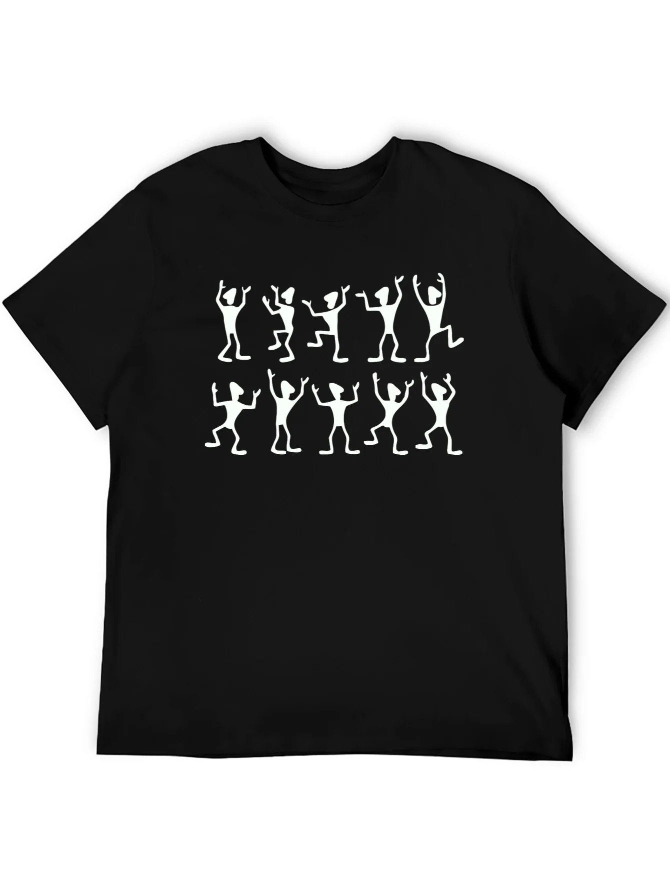 Rebbecca Dancing Figures Black Crew Neck T-Shirt