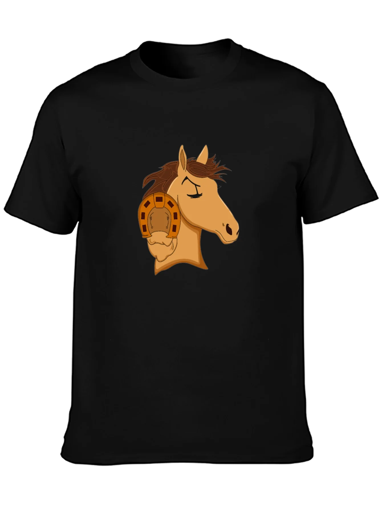 Rebbecca Horse Head with Horseshoe Graphic T-Shirt